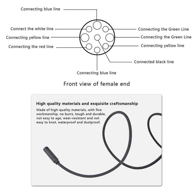 9Pin Ebike Motor Extension Cable Connector Electric Bike Motor Cables For E-Bike