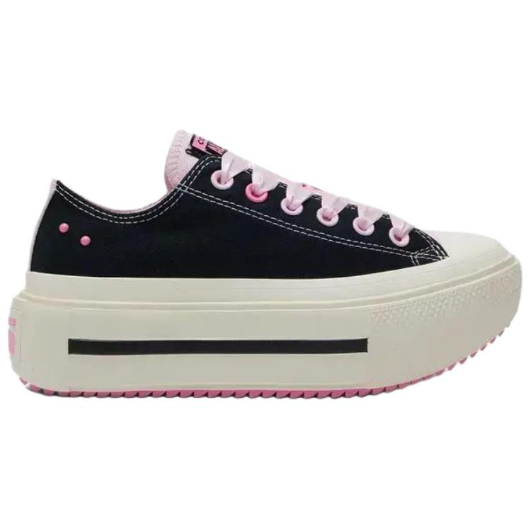 Converse Doppeldecker Low-Top Canvas Schuhe Unisex Schwarz Pink A19729C