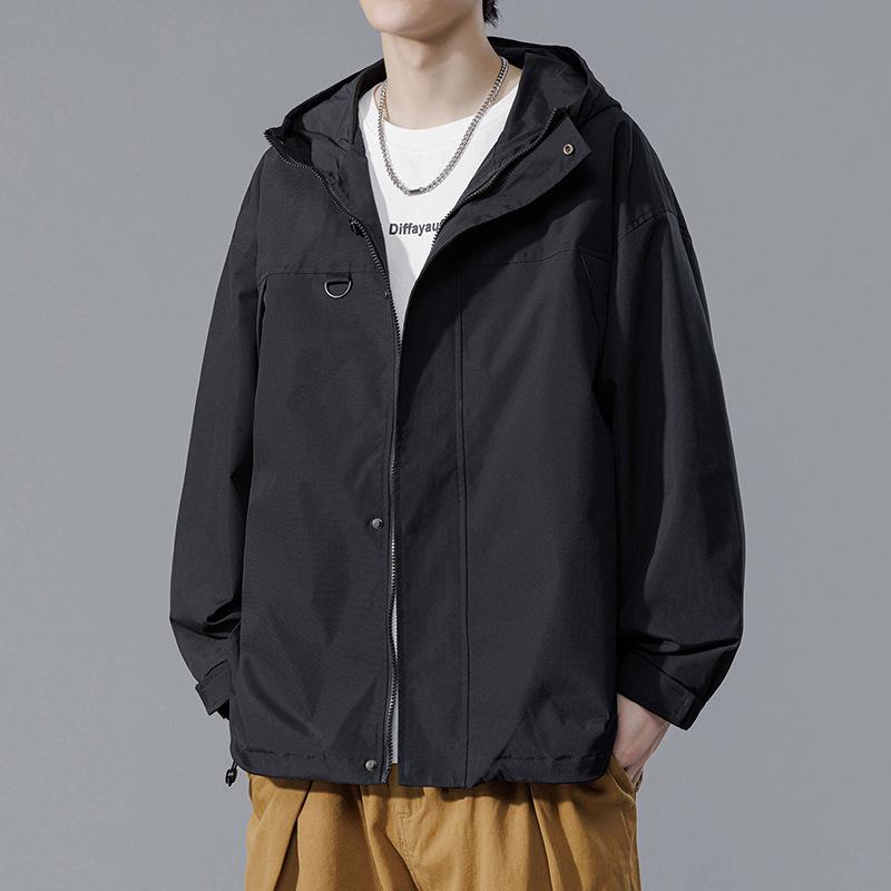 Jacket Men's Spring and Autumn Outdoor Sports Jacket Fashion Loose Couple Style Casual Youth Hooded Jacket