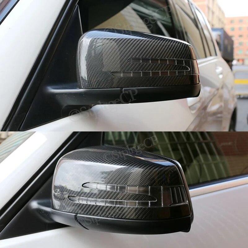 För Mercedes Benz A B C E S CLA GLA GLK Klass W176 W246 W204 W212 W221 C177 X204 X156 Kolfiber Bil Sidobackspegelkåpa