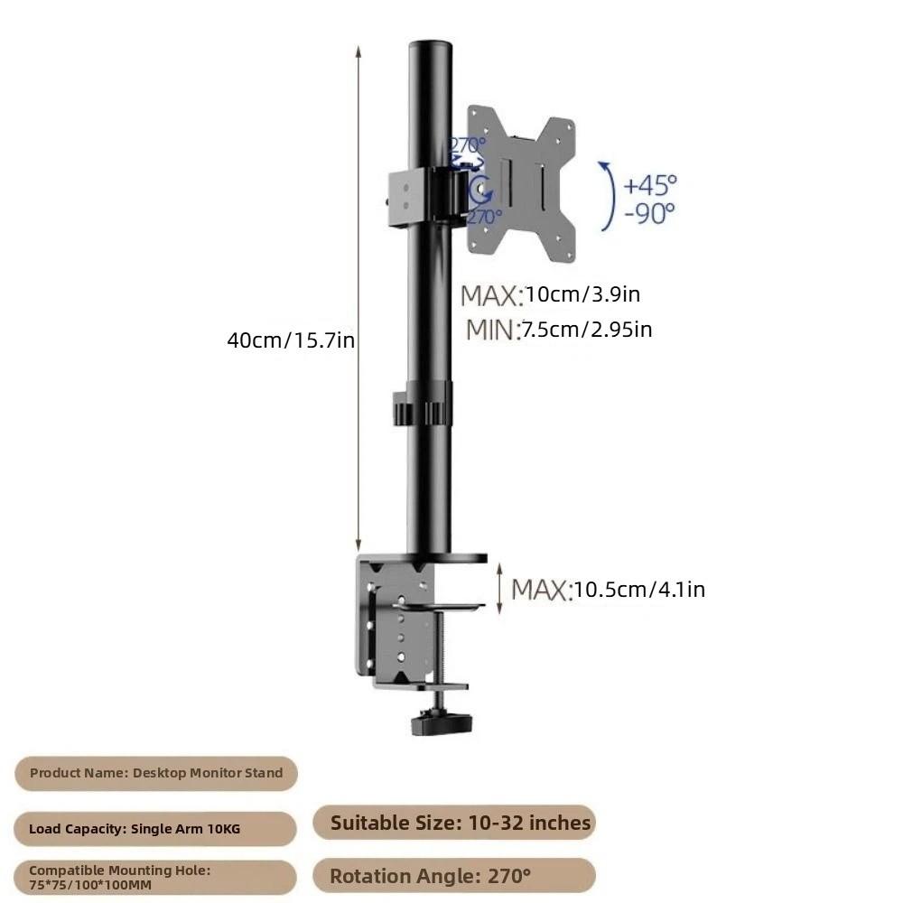 Rotating Monitor Stand 1/2/3 Screen Height Adjustable Dual Screen Monitor Mount Mechanical Arm Heavy Duty Clamp on Monitor Arm
