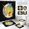 Winnie The Pooh Anime Shower Curtain Cute Bath Waterproof Curtains For Living Room Luxury Set Screen Bathroom Accessories Sets
