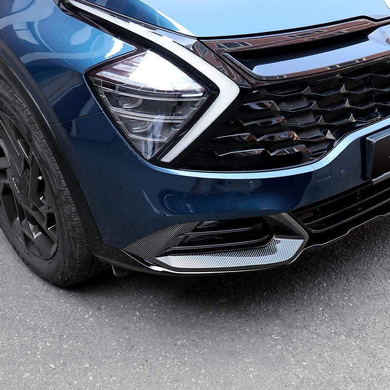 For Kia Sportage NQ5 2023-2026 Carbon Fiber Style Black Front Fog Light Lamp Cover Trim Accessories LHD/RHD