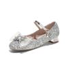 Four Seasons Girls Single Shoes Comfortable Sequins Performance Crystal Shoes Bow Princess Shoes New Soft Sole Children's Leather Shoes Women