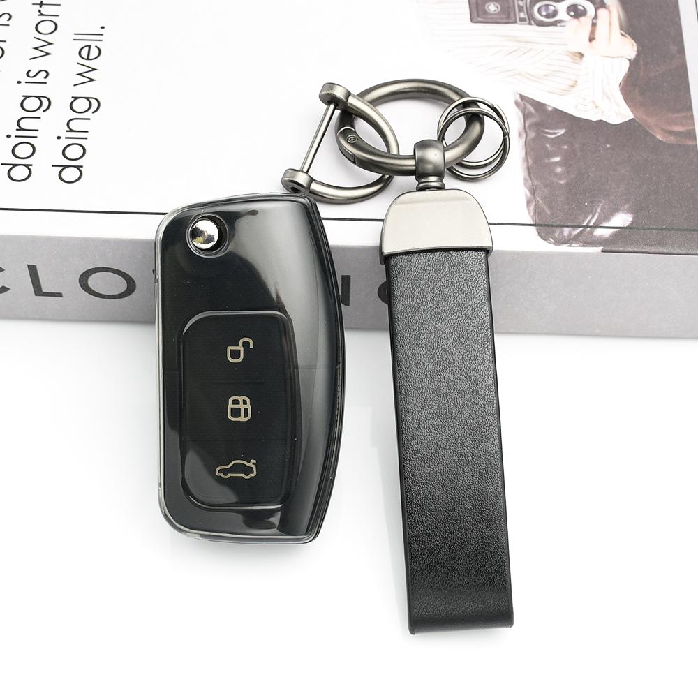 Tpu Car Key Case Cover Keyless Keychain Holder For Ford Mustang Focus Mk2 C Max Fusion Fiesta Mk7 Cowgar Mondeo 2 S-Max Ecosport