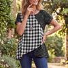 ZANZEA Women Casual Round Neck Summer Short Sleeve Print Blouse