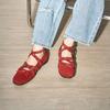 Fashion Flat Shoes Spring New Style Round Head Shallow Mouth Suede Rivet Soft Sole Anti-slip Wear-resistant Single Shoes