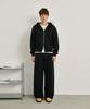 Glw Essential Two-Way Crop Zip-Up Hoodie Black