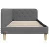 Corner Bed Frame Dark Grey 90 X 190 Cm Fabric