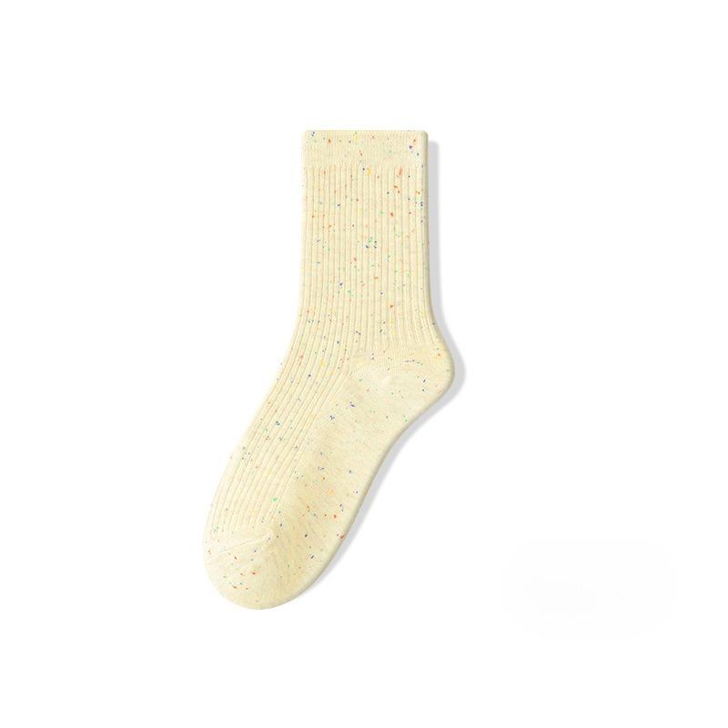 Female Spring and Autumn Pure Cotton Sweat Absorbing Tube Pile Socks