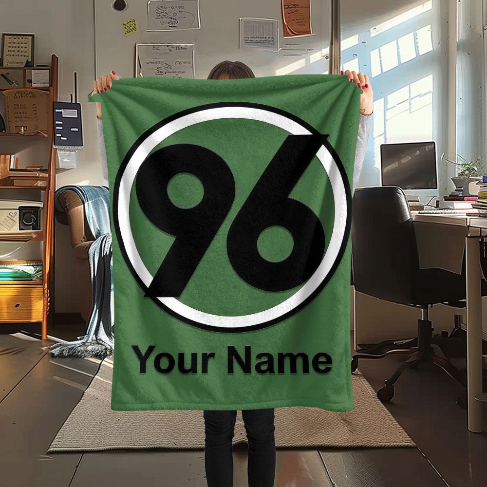 Custom Name,Hannover 96 Printed Flannel Blanket, soft throw for bedroom sofa, washable, Christmas present, great gift.