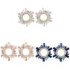 Vintage Art Deco Alloy Crystal Round Drop Earrings For Women Summer