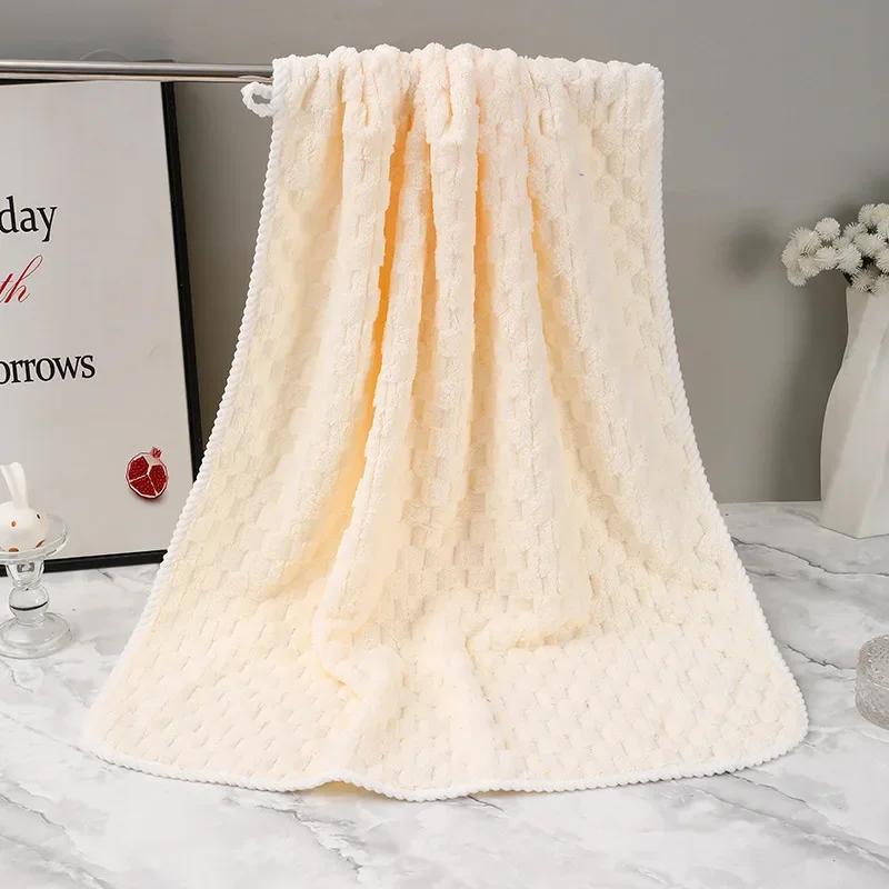 34X74Cm Soft Thickened Coral Microfiber Fleece Towel Quick Dry Water Absorbent Solid Color For Face And Hand Bath Room Towel