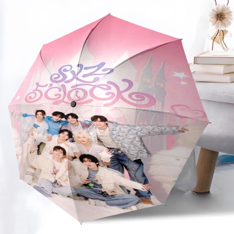Harmony Diversity: Through Style Folding Umbrella Portable 8 Paraphenoid Bones Outdoor Three Folds Travel