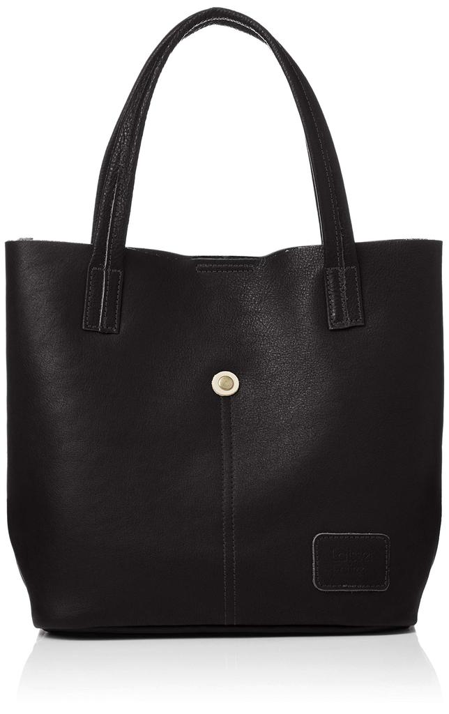 Laissez Faire Genuine Leather Pieza Semi-Shoulder Tote Bag, Women's, Black