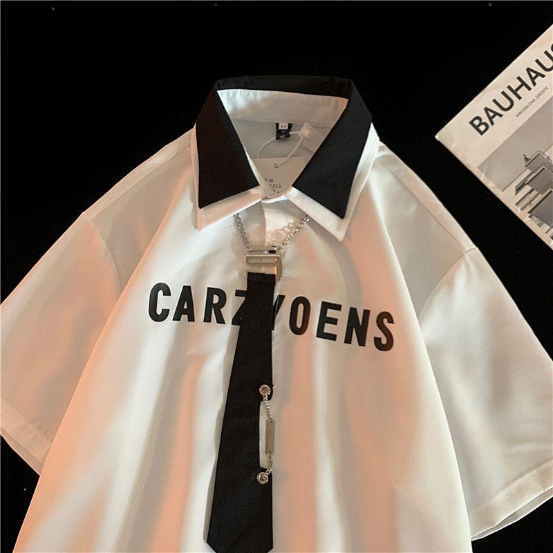 Men's Loose Plus Size Tops Short Sleeve American Vintage Tops
