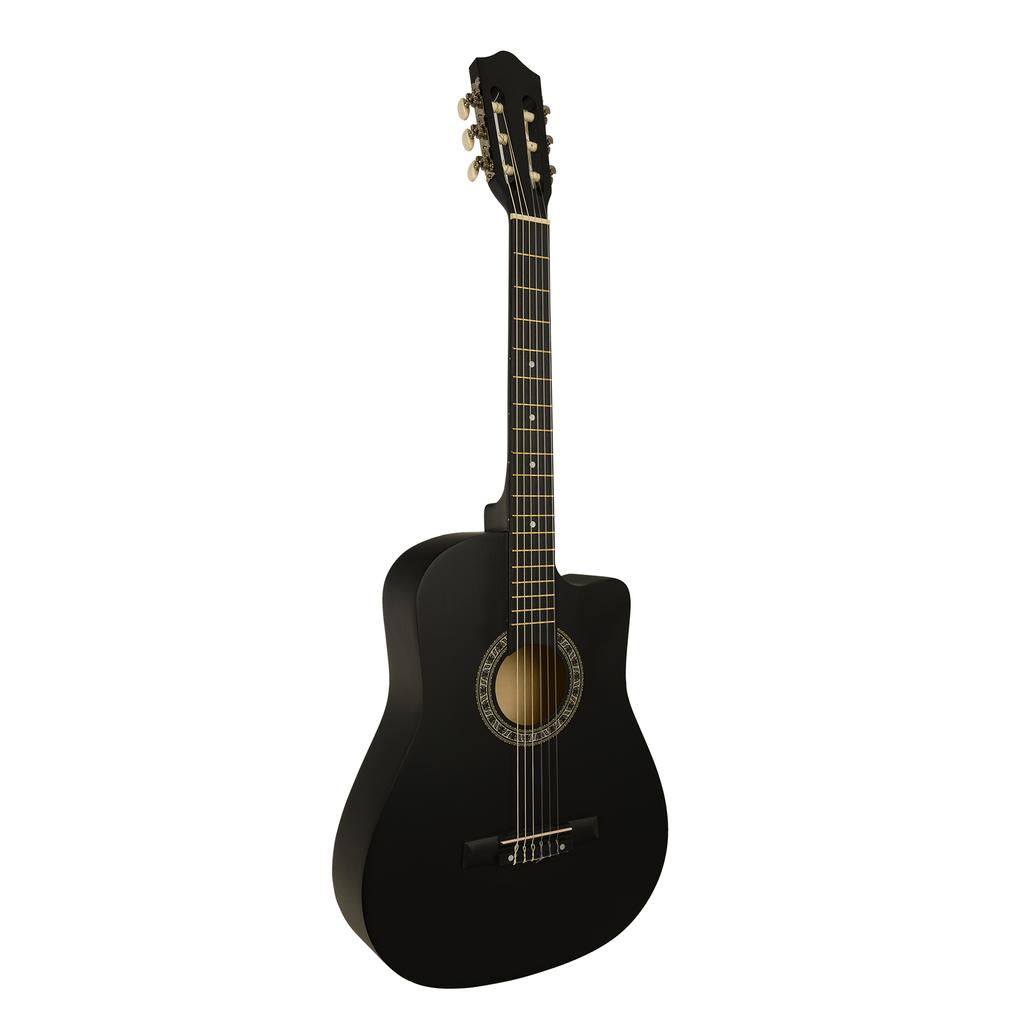 38-inch Curve Acoustic Guitar 6-String Cutaway Classical Guitar with Accessories Kit Guitar Capo