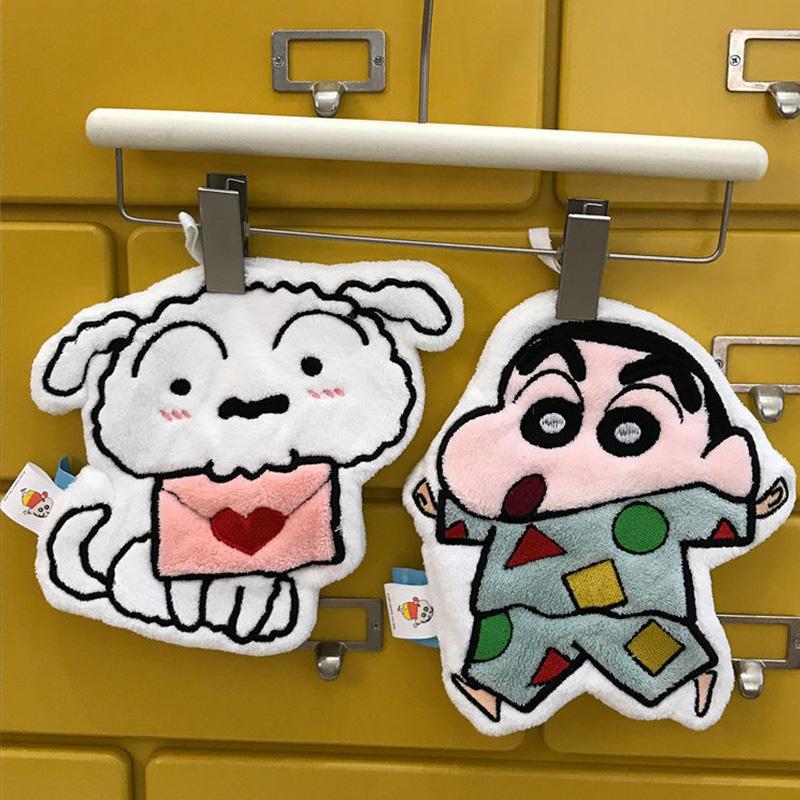 Perfect Crayon Shin Chan Hand Towel Cute Crayon Shin Chan Hanging Towels Absorbent Kitchen Bathroom Wipe Towel Anime Cartoon Kids Towels