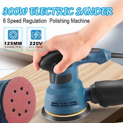 300W 5 Zoll Exzenterschleifer Druckluft 6 Geschwindigkeitsstufen Regelung Poliermaschine Schleifmaschine Tragbarer Autopolierer