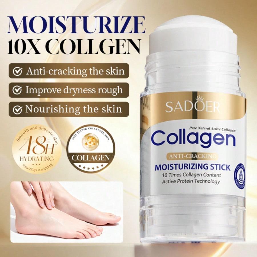 1pc Collagen Hand & Foot Moisturizing Stick, Cracked Skin Repair Cream, Foot Scrub, Portable Reappli