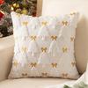 Christmas Embroidered Circle Yarn Pillow Sofa Pillow Cushion Decorative Pillow Cover Without Core