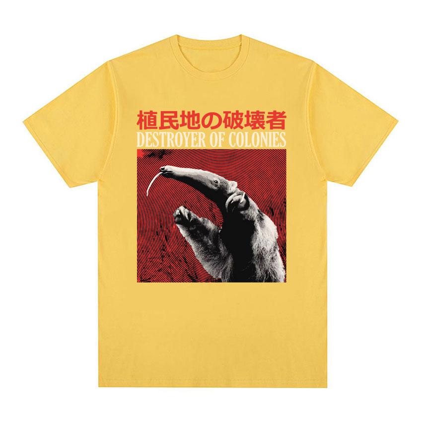 Zerstörer von Kolonien Ameisenbär Japanisches Vintage T-Shirt Unisex Damen Mode Lässig Gemütliches T-Shirt 100% Baumwolle Harajuku Gothic T-Shirt