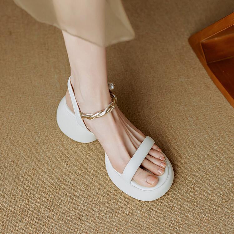 Summer Womens Minimalist Thicksoled Block Heel Sandals With Toeexposure For Casual Wear