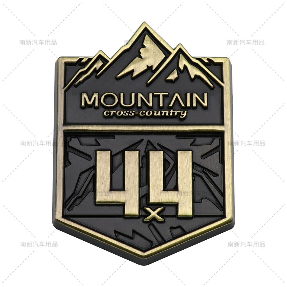 3D Metal 4X4 Mountain Cross-country Logo Car Stickers Decals Front Hood Grill Emblem