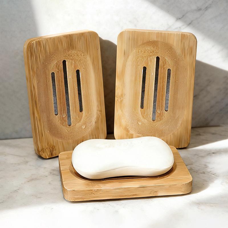Bamboo Case Tray Wooden Prevent Mildew Drain Soap Box Natural Bamboo Dishes Bath Soap Holder Container Bathroom Washroom Tools