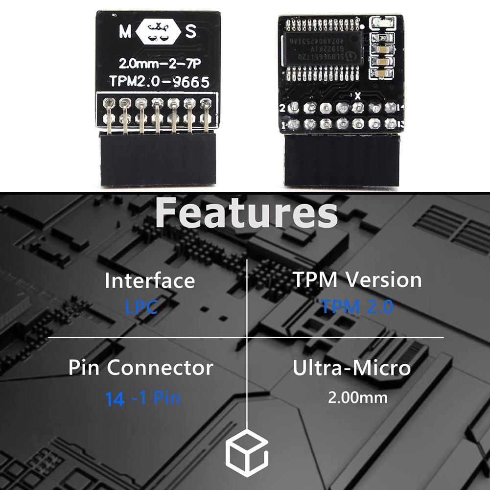 TPM 2.0-9665 Security Module 14 18 20 Pin For ASUS MSI ASRock WIN11 Encryption Security Module Remote Card TPM 2.0 Module Board