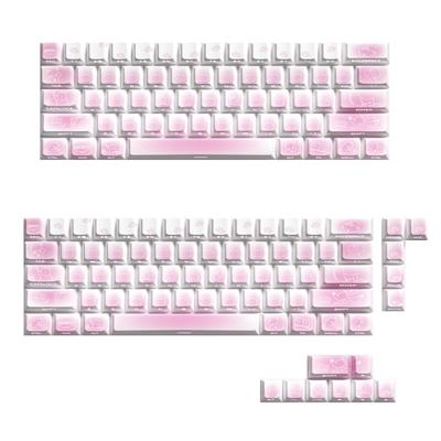 PBT Kitten Theme Keycaps Offering Durability and Light Transmission for Gamers and Office Mechanical Keyboards Keycap