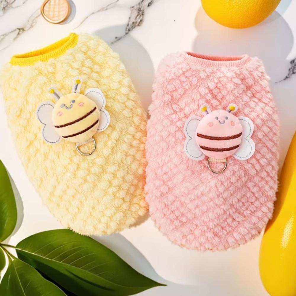Artoon Bee Fleece Warm Sweater for Teacup Dogs Cute Small Dog Clothes
