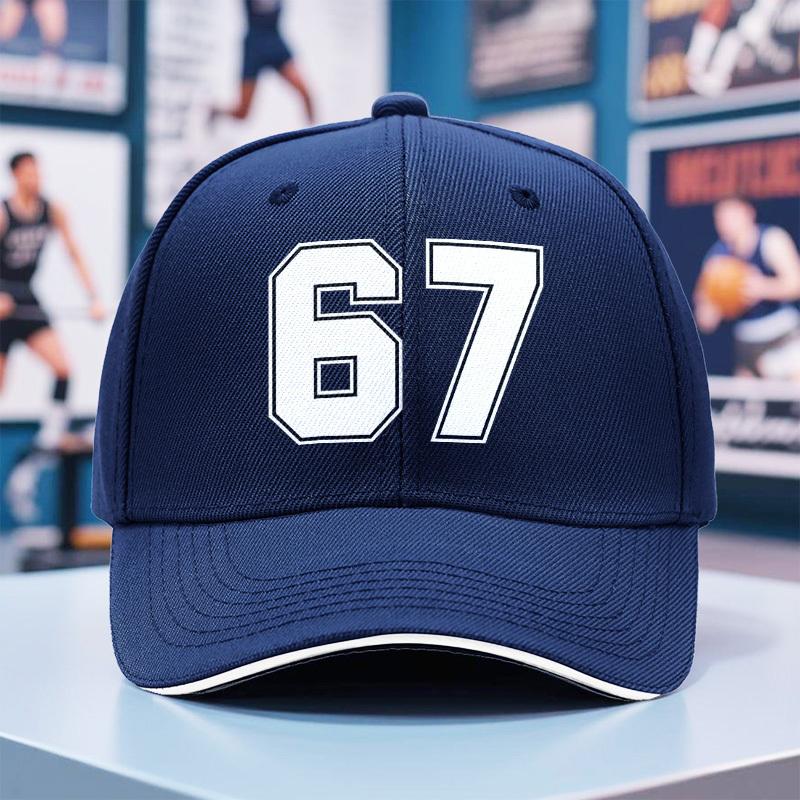 

1pc of 2025 Unisex Lightweight Baseball Cap Model 67 Featuring a Printed Outdoor Breathable Black Duckbill Hat One Size