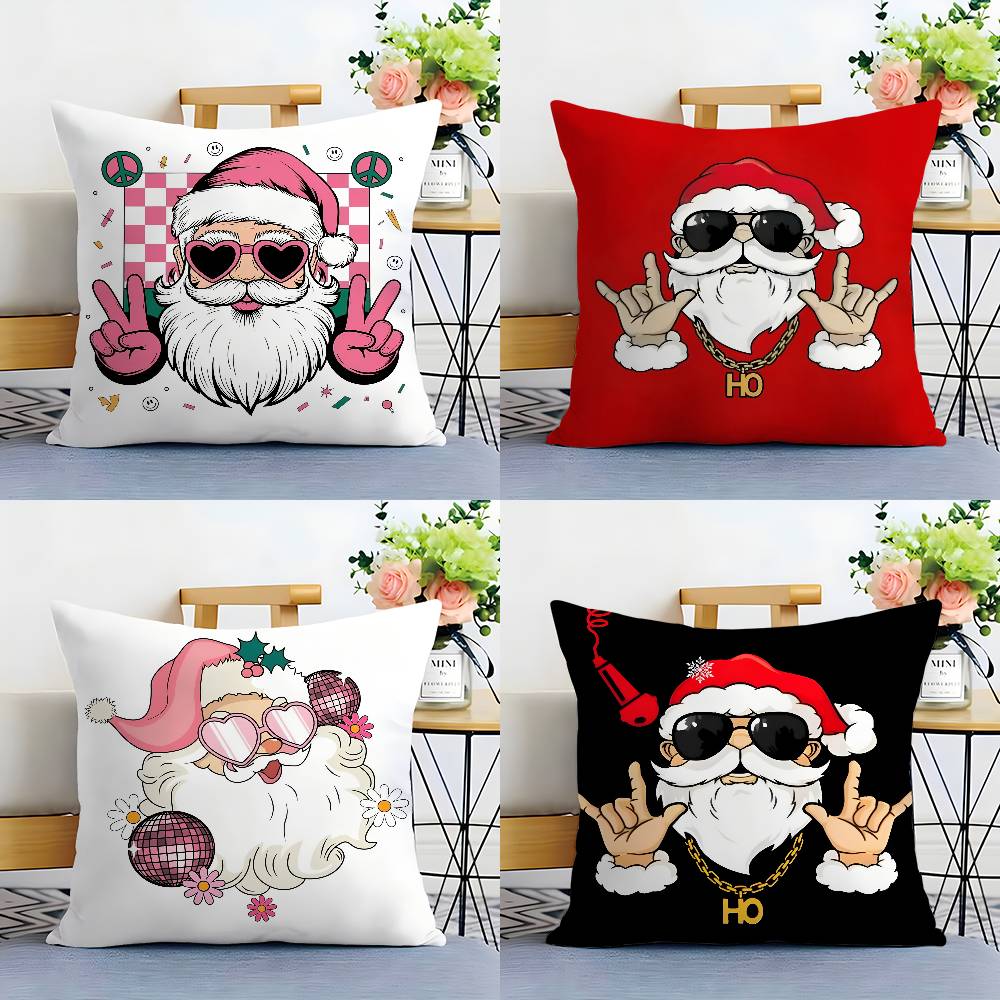 Rap Santa Claus Pillow Case Plush Fabric Soft Double Sided Print Sofa Cushion Cover Throw Pillow Covers