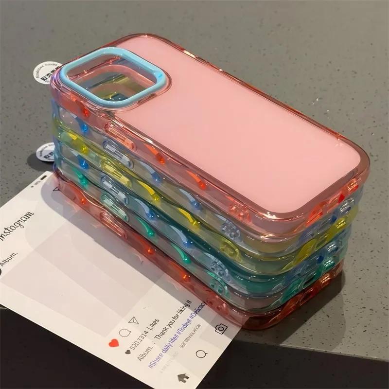 Custodia Ammortizzante in Gelatina di Lusso per iPhone 17 Pro 16 15 14 13 12 11 Pro Max Bumper Morbido Colorato Armatura Cover Estetica per Telefono
