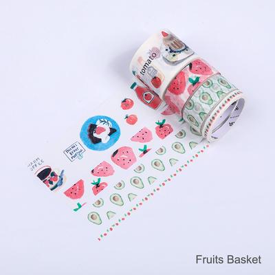 Washi Tape Set 4 Rolls 30mm 15mm 5mm Wide Decorative Colorful Masking Tape Adhesive Tape Sticker
