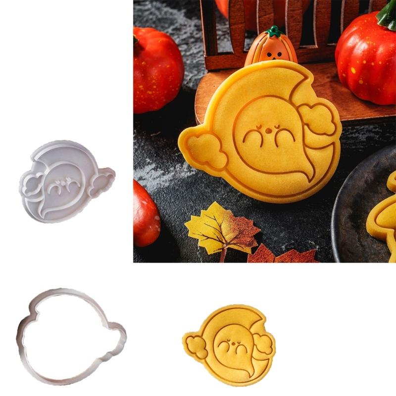 5Pcs Biscuits Mold Halloween Specter Cookie Cutter Biscuits Fondant Cookie Stamp Kitchen Tool Party Supplies