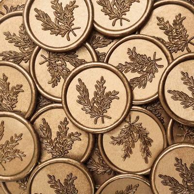 Rosemary Pattern Self-Adhesive Wax Seal Stickers for Gifts Wedding Invitation Envelope Sealing
