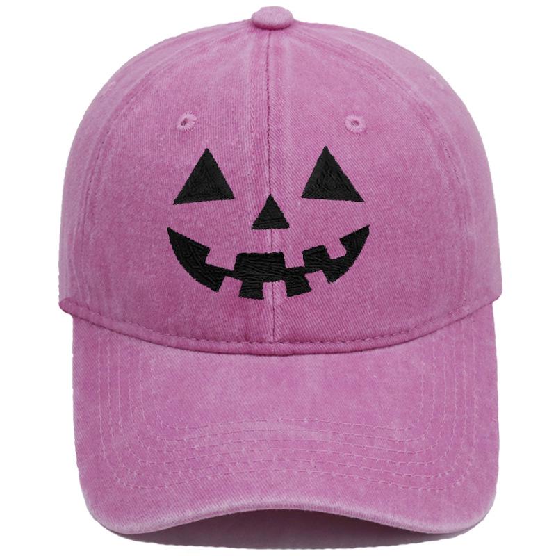 Cross-border Halloween Smiley Pumpkin Embroidered Vintage Baseball Cap - Unisex Casual Style