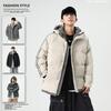 Padded Men's Winter Large Size Hooded Striped Loose Thickened Padded Jacket Thermal Casual Padded Jacket
