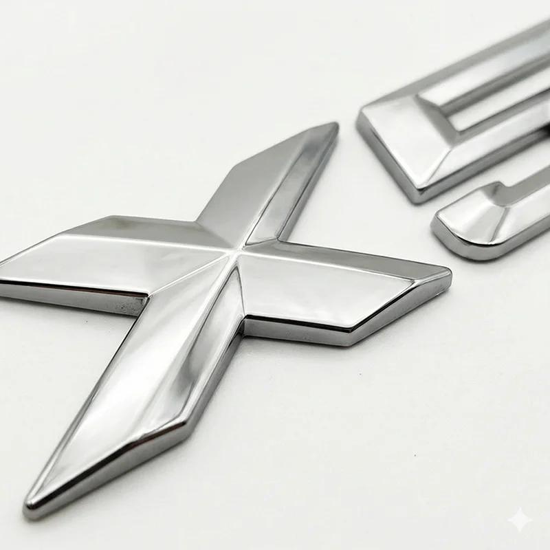 NEW 3D ABS Car Rear Trunk Emblem Badge Sticker For BMW X1 X2 X3 X5 X6 GT Z4 Glossy Black Chrome Logo Decal Styling Accessories IK7