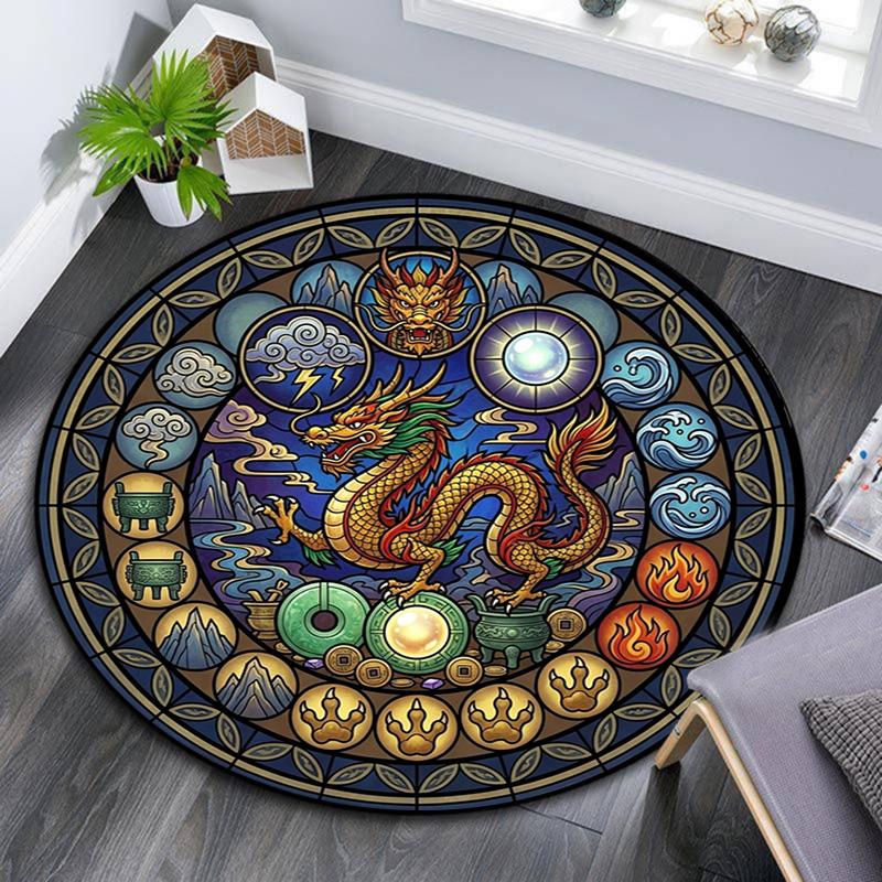 Ocean Life Harmony Round Area Rug Under Office Chairs Bedroom Living Room Home Decor