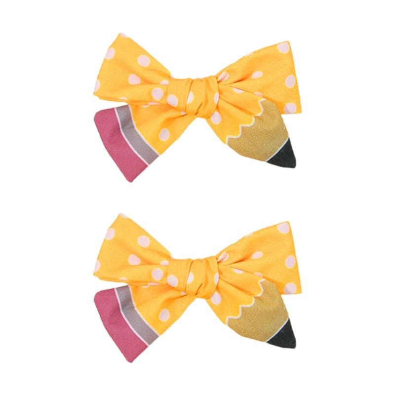 

2PCS Pencil Shape Hair Clip for Girls Hair Styling Accessories Back To School Party Hair Bows for Student Daily Wear
