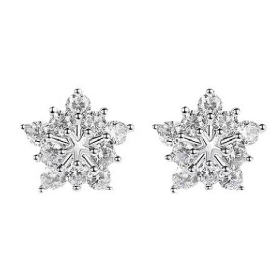Elegant Snowflake Flower Stud Earrings for Women