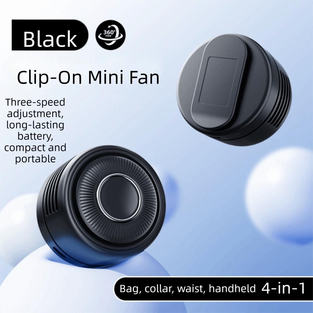 3 Speeds Mini Bladeless Electric Fan 360 Degree Adjustable Clip-on Fan New Suspended Waist Fan