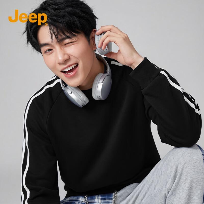 JEEP Men s Color-Block Crewneck Sweatshirt L