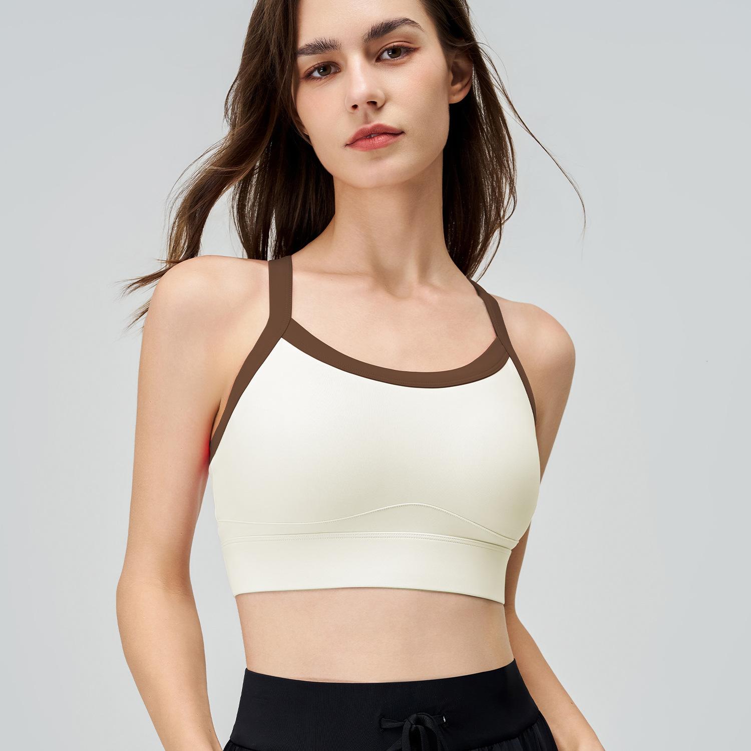 Женский летний двухцветный спортивный бюстгальтер для йоги — фото 10