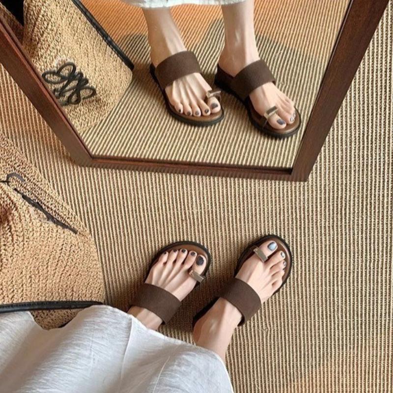 Fashion Wedge-shaped Slippers for Women 2025 New Fashion Clip Toe Platform Slide Women's Shoes Sandals Women's Luxury Flat Slippers