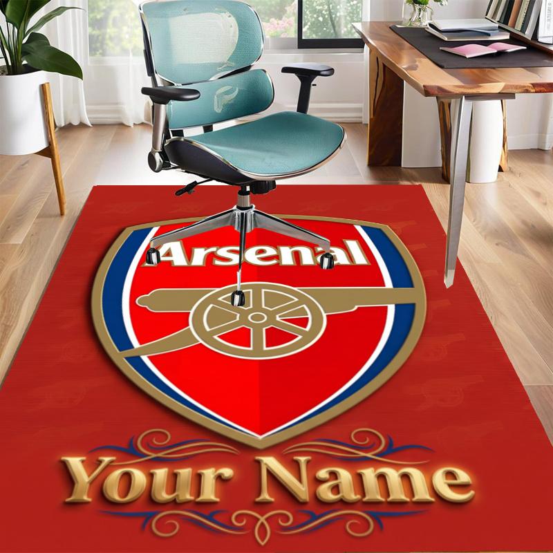 A-Arsenal Design Area Rug Personalized Name- Non-Slip, Soft & Cozy Floor Mat for Living Room, Office - Indoor/Outdoor Carpet