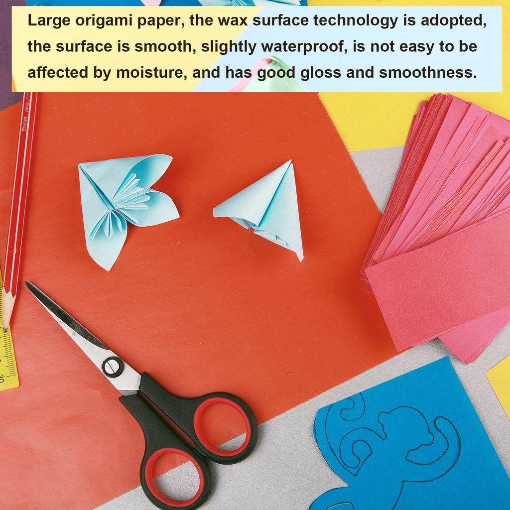 100 Sheet Large Origami Paper Shiny Origami Kite Paper Easy Folding for Beginner DIY Arts Crafts 7/8/15 Inch 10 Colors